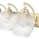 Adeline 3 Light 26.25 inch Modern Brushed Gold Bath Fixture Wall Light